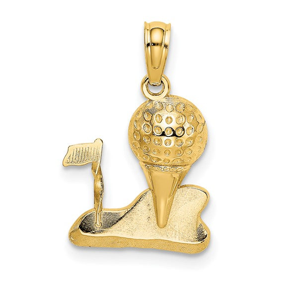 10K Yellow Gold Gold Green Pendant