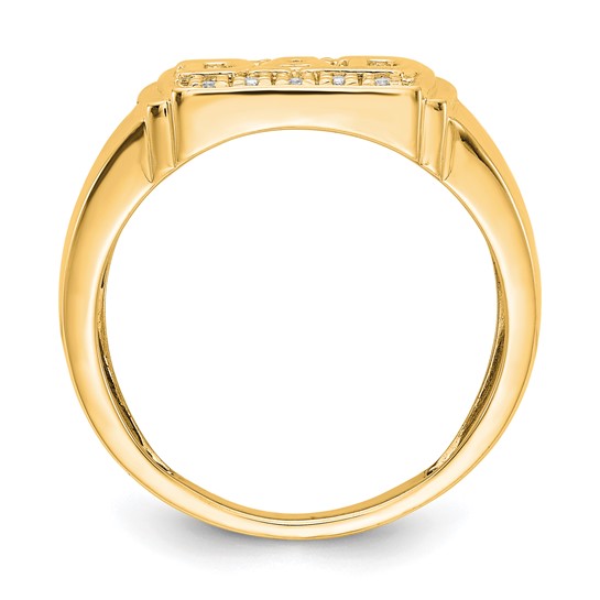 14K Yalow/White Gold Diamond Accent Dad Ring