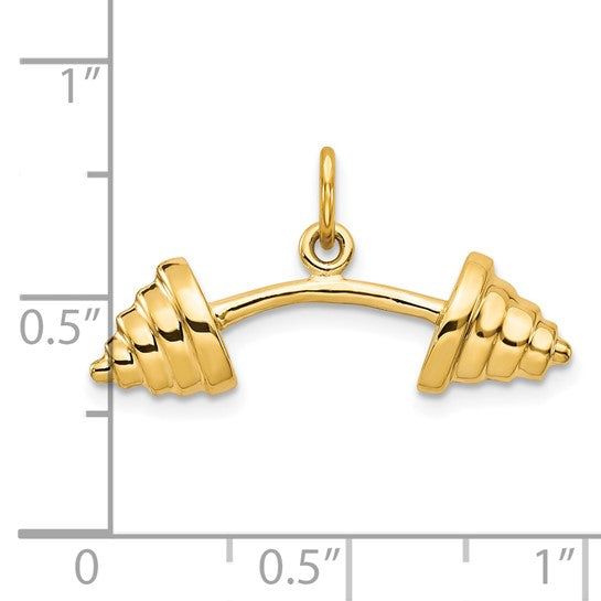 10K/14K White/Yellow Gold Barbell Pendant