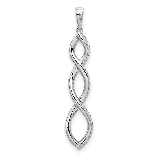 14K White Gold 1/4 Carat Black & White Diamond Twisted Pendant