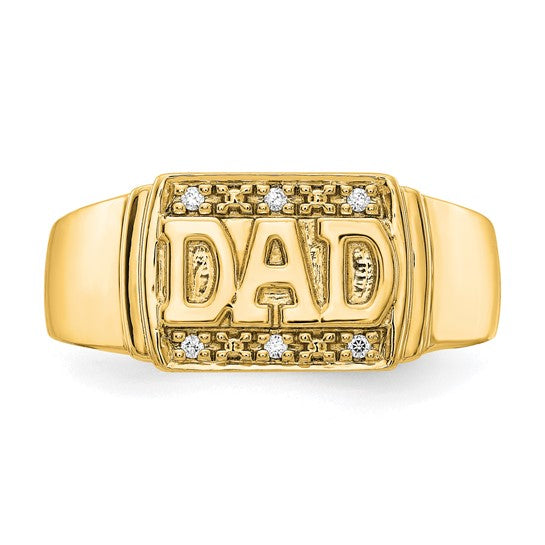 14K Yalow/White Gold Diamond Accent Dad Ring