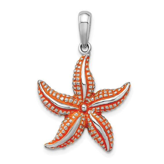Sterling Silver Enameled Star Fish Pendant