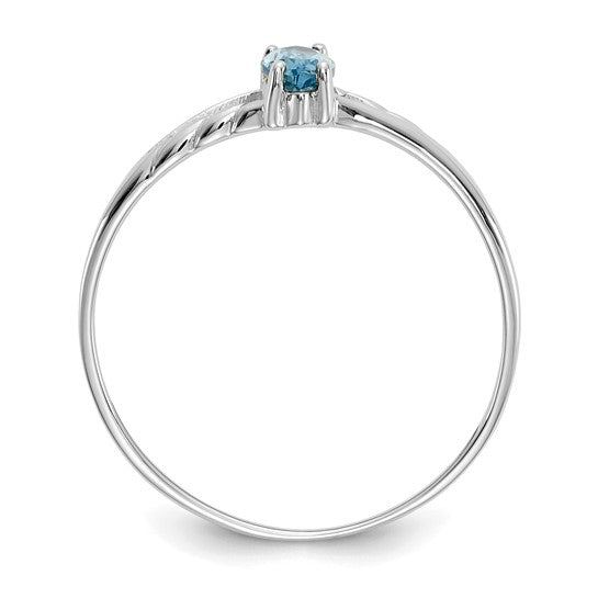 10K White/Yellow Gold Marquis Blue Topaz Ring