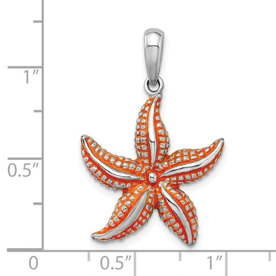 Sterling Silver Enameled Star Fish Pendant