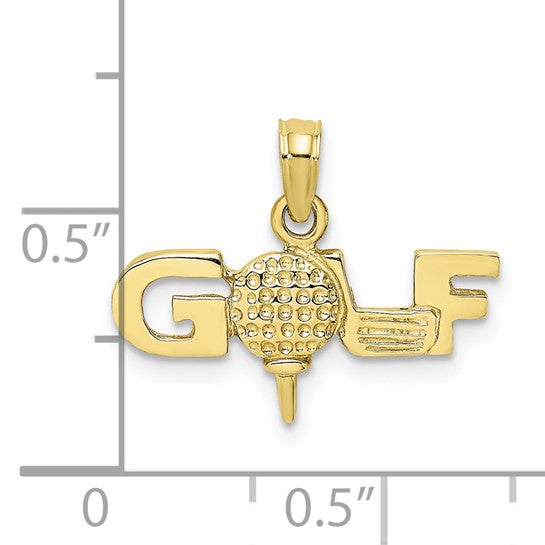 10K Yellow Gold Golf Pendant