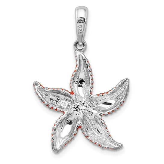 Sterling Silver Enameled Star Fish Pendant