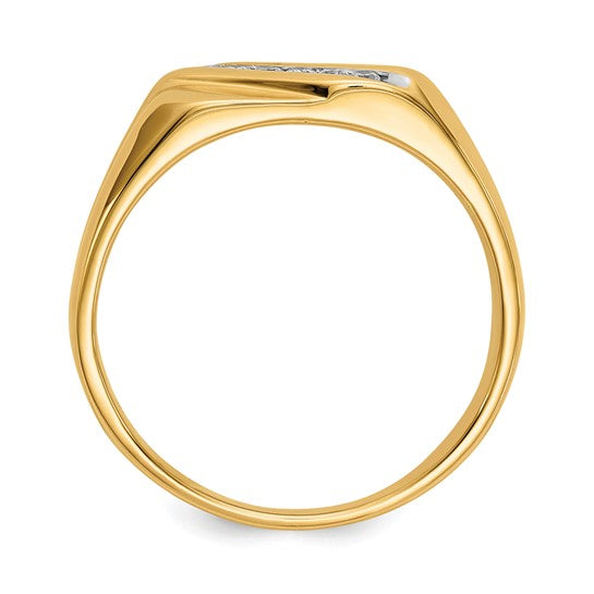 10K/14K Yellow Gold Straight Line Diamond Ring
