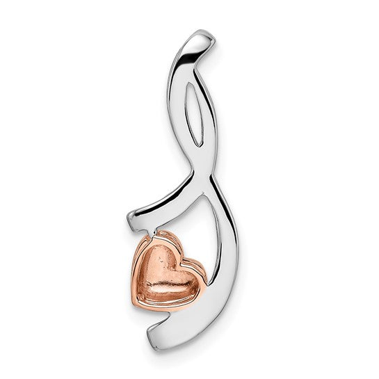 14K White/Rose Gold Heart Fling Diamond Pendant
