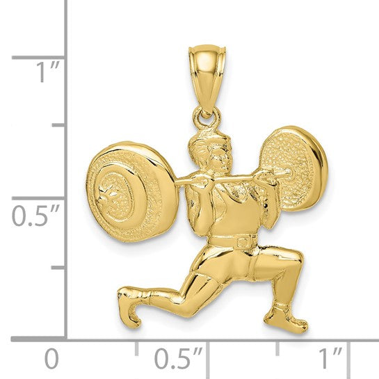 10K/14K Yellow Gold Weightlifter Pendant