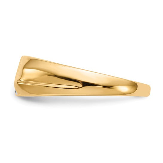 10K/14K Yellow Gold Straight Line Diamond Ring