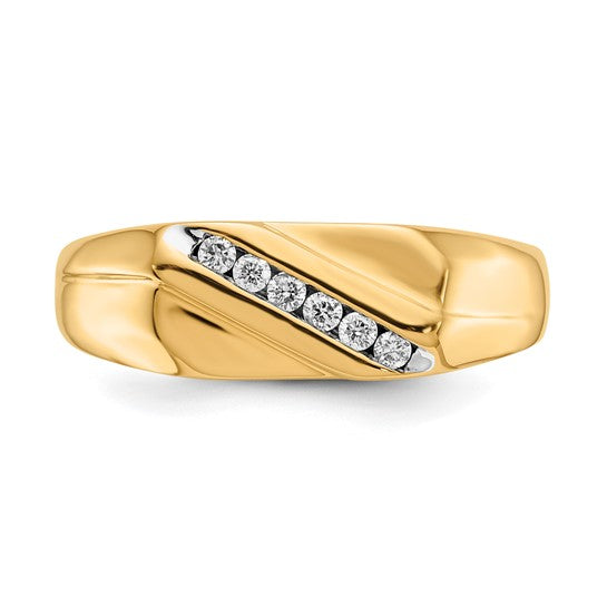 10K/14K Yellow Gold Straight Line Diamond Ring