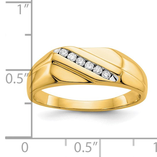 10K/14K Yellow Gold Straight Line Diamond Ring