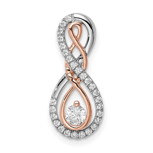 14K Two Tone Yellow/Rose Gold Infinity Diamond Pendant