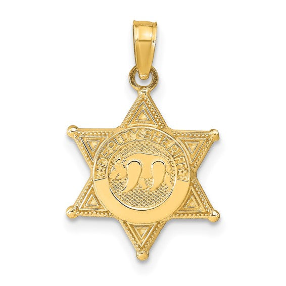 14K Yellow Gold Deputy Sheriff Pendant