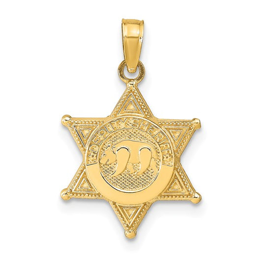 14K Yellow Gold Deputy Sheriff Pendant