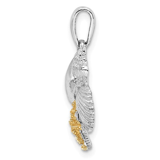 Sterling Silver 14K Gold Two Tone Sea Life Cluster Pendant