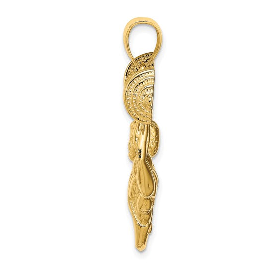 14K Yellow Gold Body Builder Pendant