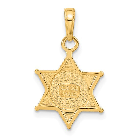 14K Yellow Gold Deputy Sheriff Pendant