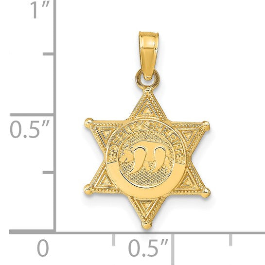 14K Yellow Gold Deputy Sheriff Pendant