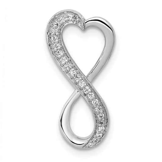10K/14K White Gold 1/10 Diamond Heart & Infinity Pendant