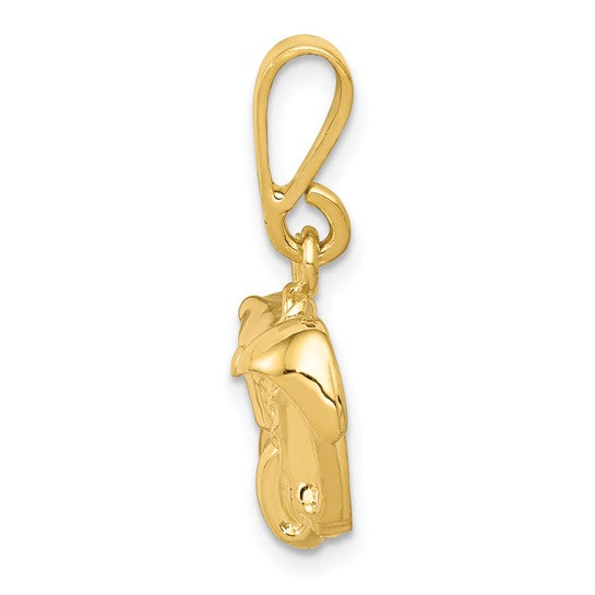 14K Yellow Gold Antique Tractor Farmer Pendant