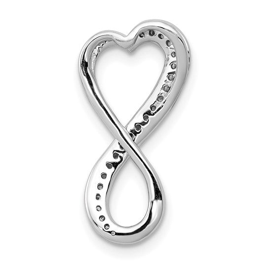 10K/14K White Gold 1/10 Diamond Heart & Infinity Pendant