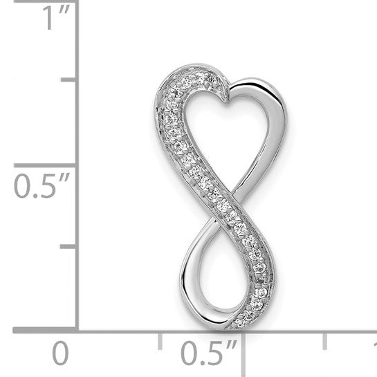 10K/14K White Gold 1/10 Diamond Heart & Infinity Pendant