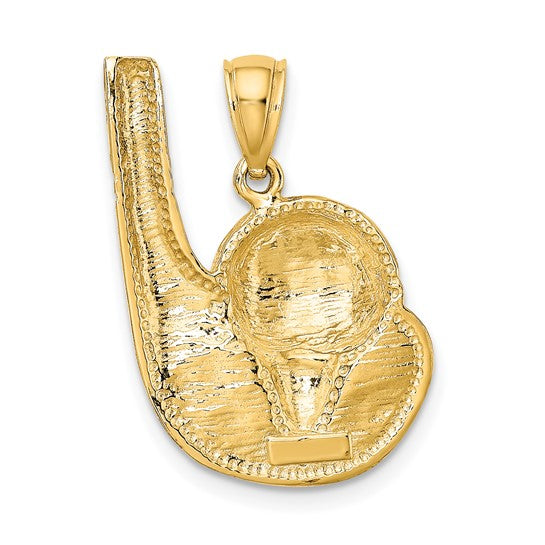 10K Yellow Gold Golf Driver Pendant