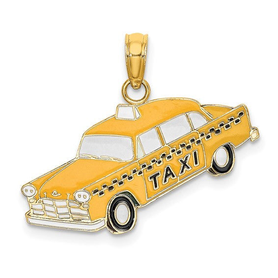14K Yellow Gold Taxi Cab Pendant