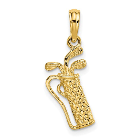 10K Yellow Gold Gold Club Bag Pendant
