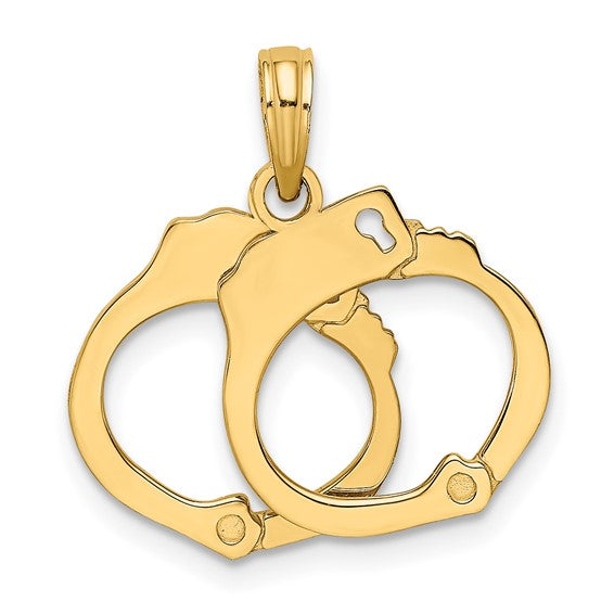 14K Yellow Gold Handcuff Pendant