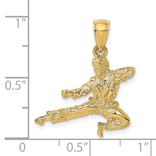 14K Yellow Gold Karate Male 3D Pendant