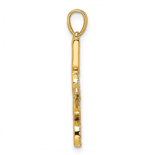 14K Yellow Gold Diamond Love Pendant