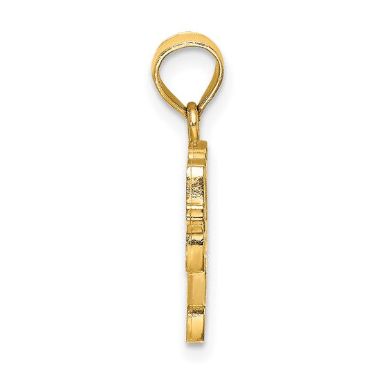 14K Yellow Gold Taxi Cab Pendant