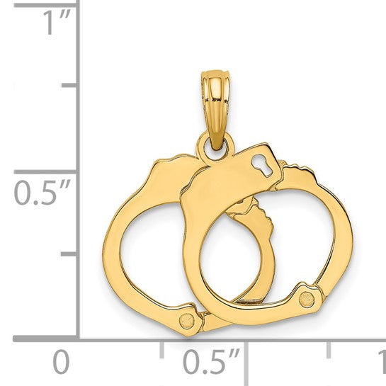 14K Yellow Gold Handcuff Pendant