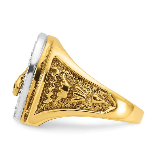 10K/14K Yellow Gold 1/2 Carat Diamond House & Horse Shoe Ring