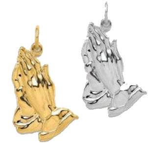 14K Yellow Gold White Gold Praying Hands