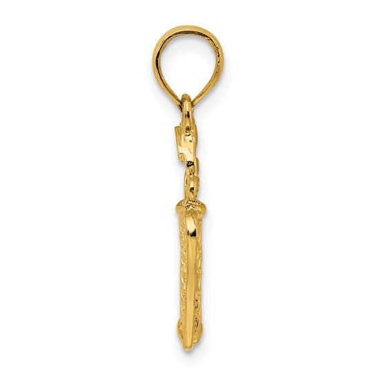 14K Yellow Gold Golfer Pendant