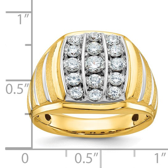 14K Yellow Gold Two Tone Lab Grown 1 Carat Diamond Ring