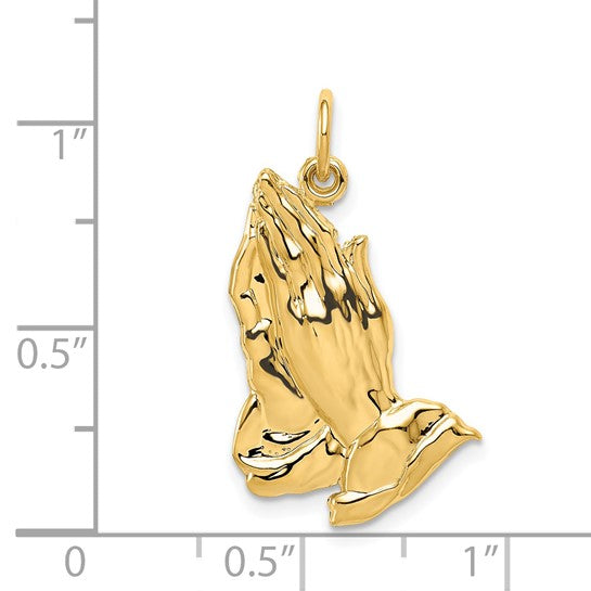 14K Yellow Gold White Gold Praying Hands