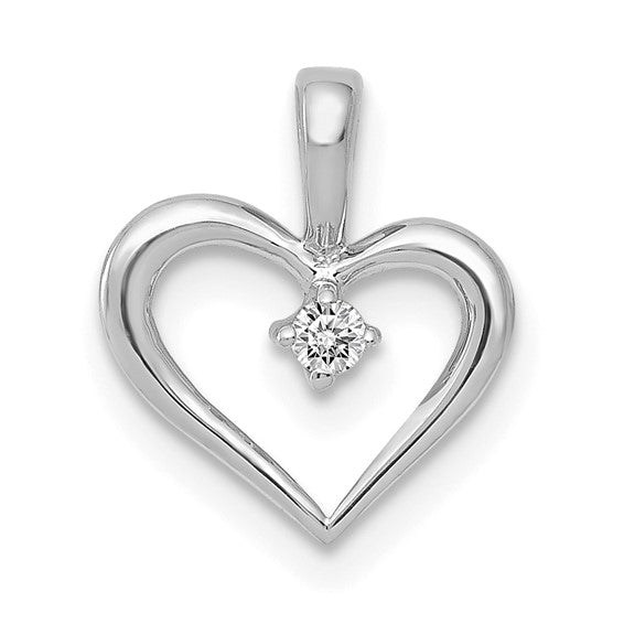 14K Yellow Gold Diamond Heart Pendant .02 Carat