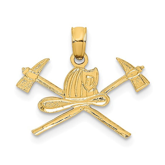 14K Yellow Gold firefighter Insignia Charm