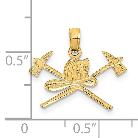 14K Yellow Gold firefighter Insignia Charm