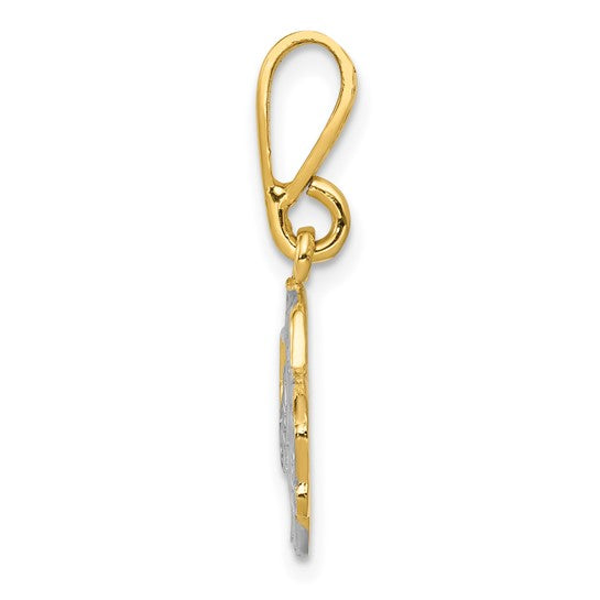 14K Two Tone Gold Pick Up Truck Pendant