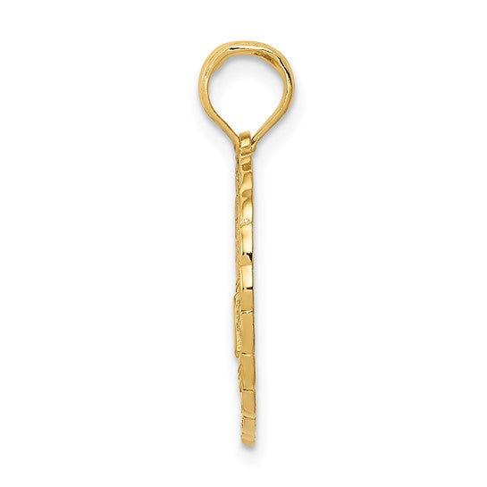 14K Yellow Gold Golf Circle Award Pendant