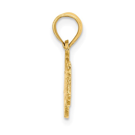 14K Yellow Gold Fire Truck Pendant
