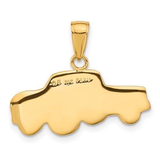 14K Two Tone Gold Pick Up Truck Pendant