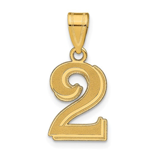 14K Yellow Gold Fancy Style Jersey Numbers 0-99