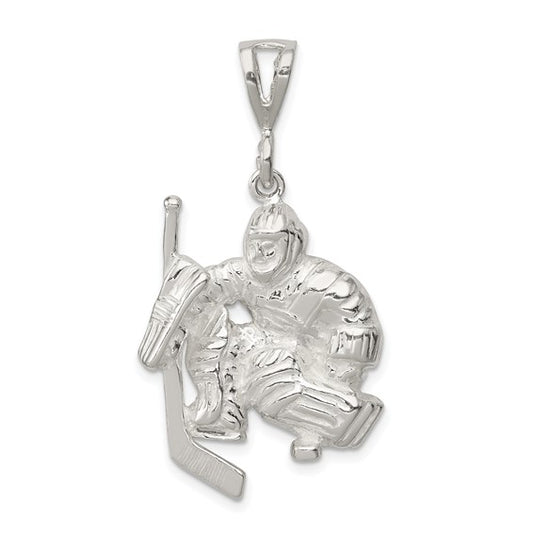 Sterling Silver Hockey Goalie Pendant