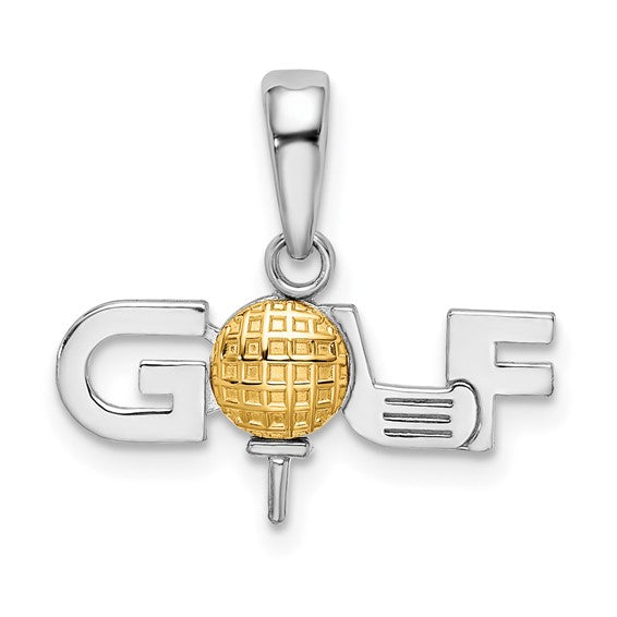 Sterling Silver 14K Gold Two Tone Gold Pendant